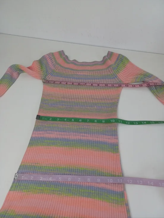 Anthropologie Daily Practice Sweater Midi Dress Size XS Preppy Slit Stretch - Picture 10 of 11